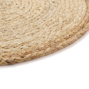 DOKOT Rattan Dinning Placemat Woven Braided Round Table mats Hot Pad Heat Resistant Easy Clean (Khaki Border)