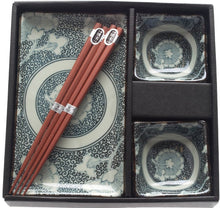 Load image into Gallery viewer, M.V. Trading MVNB-13 Japanese Sushi Set for Two, Blue Ginko