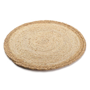 DOKOT Rattan Dinning Placemat Woven Braided Round Table mats Hot Pad Heat Resistant Easy Clean (Khaki Border)